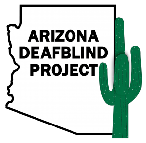 Arizona Deaf Blind Project logo represented by the AZ state outline and a cactus