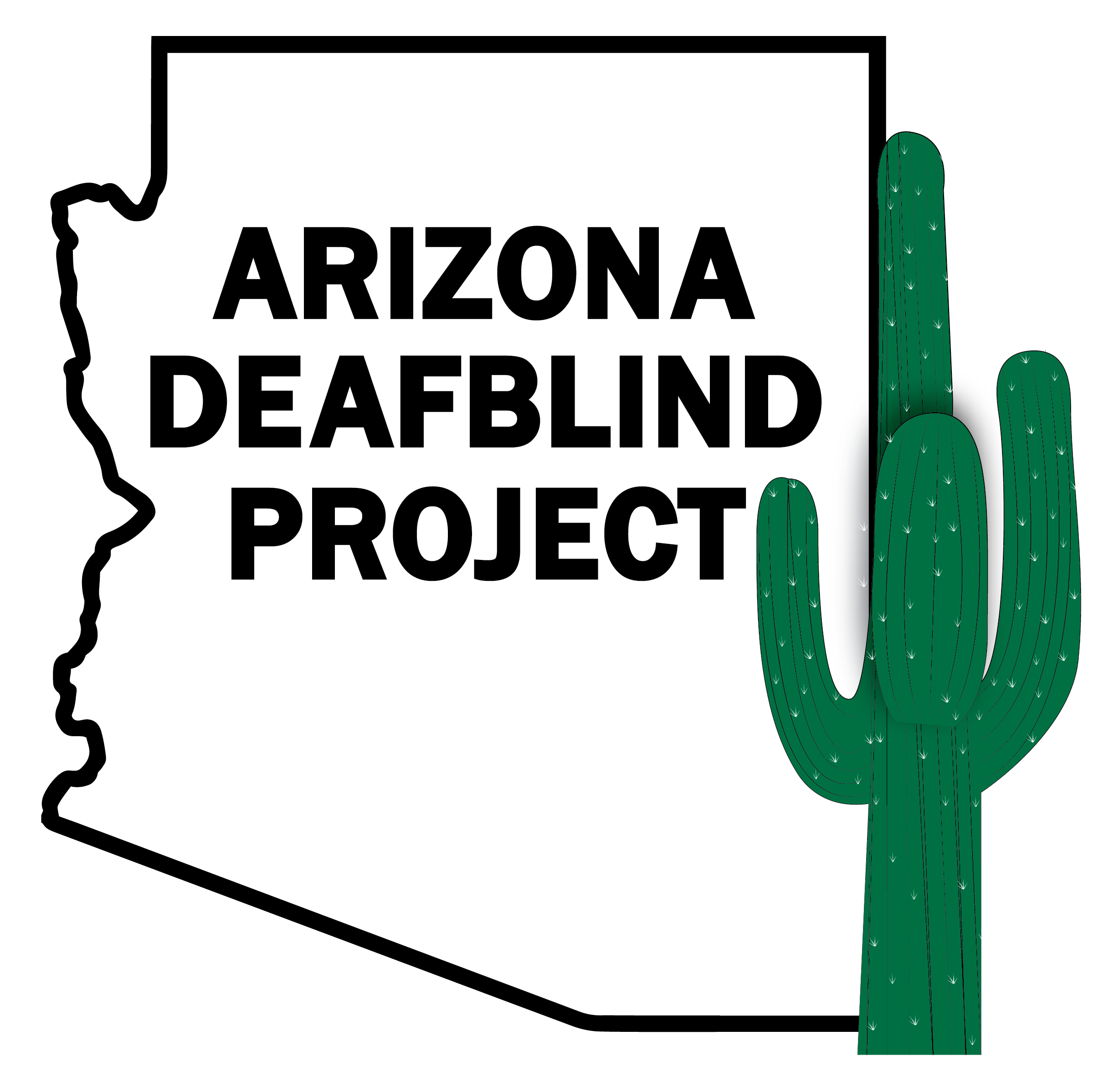 Arizona Deaf Blind Project logo represented by the AZ state outline and a cactus